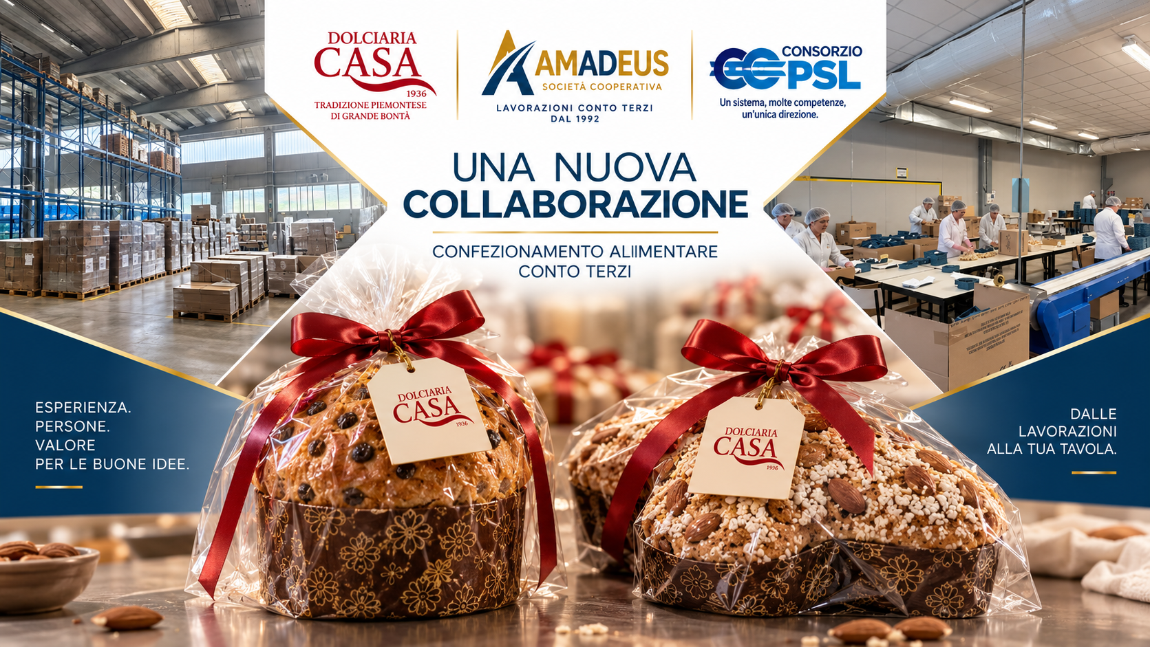 Una nuova collaborazione: Dolciaria Casa sceglie Amadeus  Esperienza e flessibilità nel confezionamento alimentare conto terzi.